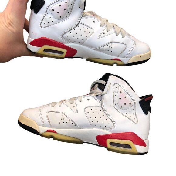 VINTAGE 2010 Air Jordan 6 Retro White Varsity Red Size 6.5 - Picture 3 of 16